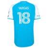Kerwin Vargas Charlotte FC adidas 2026 Carolina Kit: Crowns Up On-Field Authentic Patch Jersey - Blue - Detail View