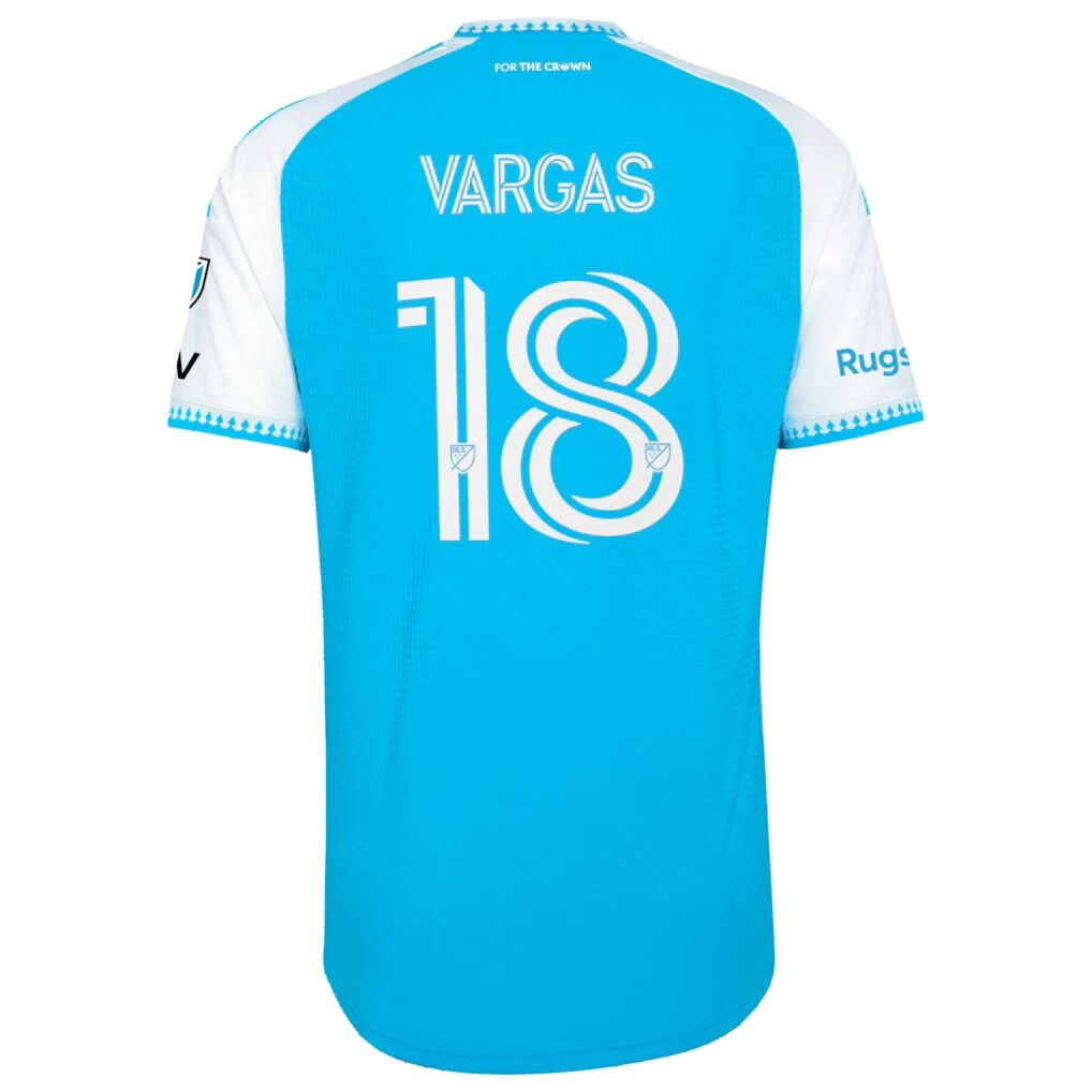 Kerwin Vargas Charlotte FC adidas 2026 Carolina Kit: Crowns Up On-Field Authentic Patch Jersey