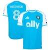 Ashley Westwood Charlotte FC adidas 2026 Carolina Kit: Crowns Up On-Field Authentic Patch Jersey - Blue - Front View