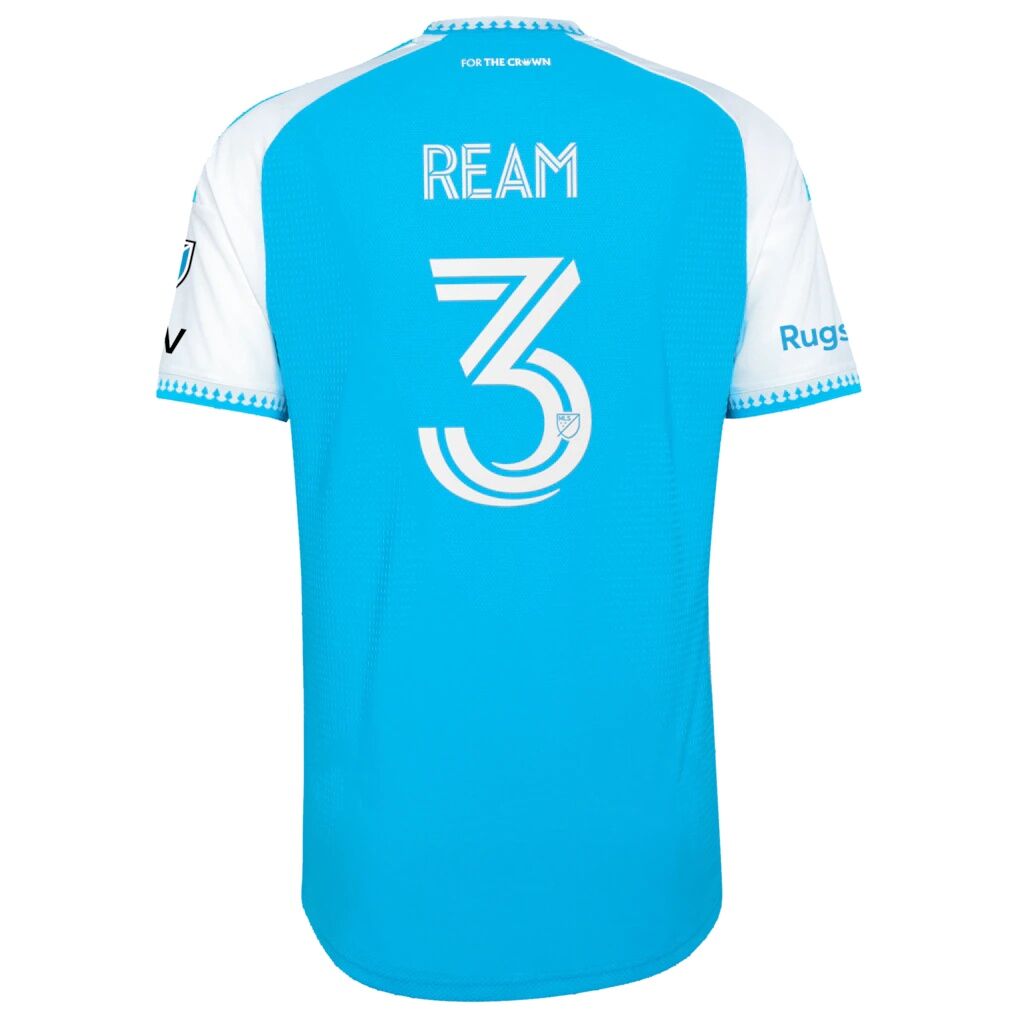 Tim Ream Charlotte FC adidas 2026 Carolina Kit: Crowns Up On-Field Authentic Patch Jersey