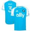 Tim Ream Charlotte FC adidas 2026 Carolina Kit: Crowns Up On-Field Authentic Patch Jersey - Blue - Front View