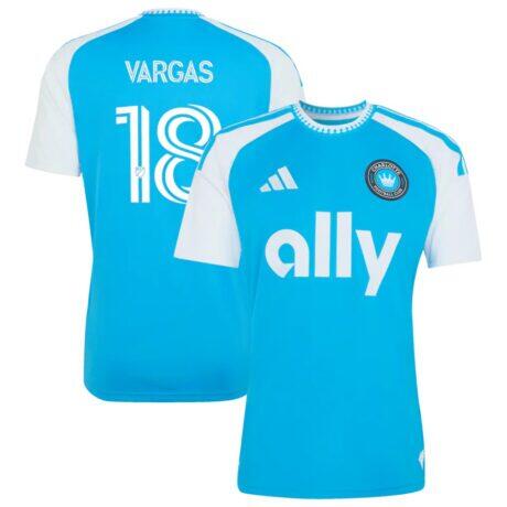 Kerwin Vargas Charlotte FC adidas 2026 Carolina Kit: Crowns Up Replica Jersey - Blue - Front View