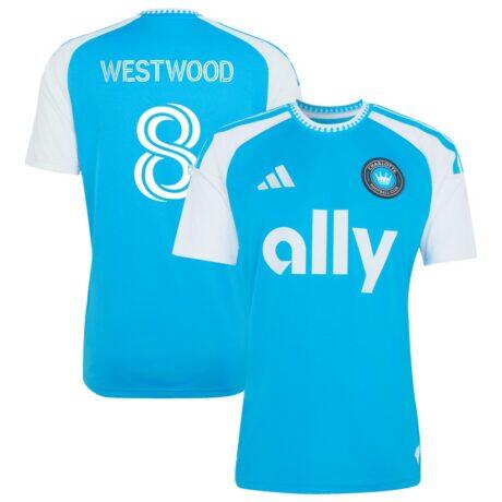Ashley Westwood Charlotte FC adidas 2026 Carolina Kit: Crowns Up Replica Jersey - Blue - Front View