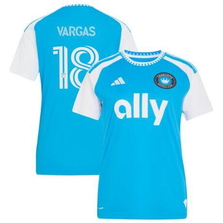 Kerwin Vargas Charlotte FC adidas Women's 2026 Carolina Kit: Crowns Up Replica Jersey - Blue - Front View
