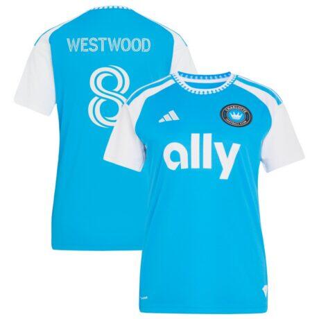 Ashley Westwood Charlotte FC adidas Women's 2026 Carolina Kit: Crowns Up Replica Jersey - Blue - Front View