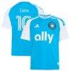 Wilfried Zaha Charlotte FC adidas Youth 2026 Carolina Kit: Crowns Up Replica Jersey - Blue - Front View