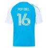 Pep Biel Charlotte FC adidas Youth 2026 Carolina Kit: Crowns Up Replica Jersey - Blue - Detail View