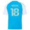 Kerwin Vargas Charlotte FC adidas Youth 2026 Carolina Kit: Crowns Up Replica Jersey - Blue - Detail View