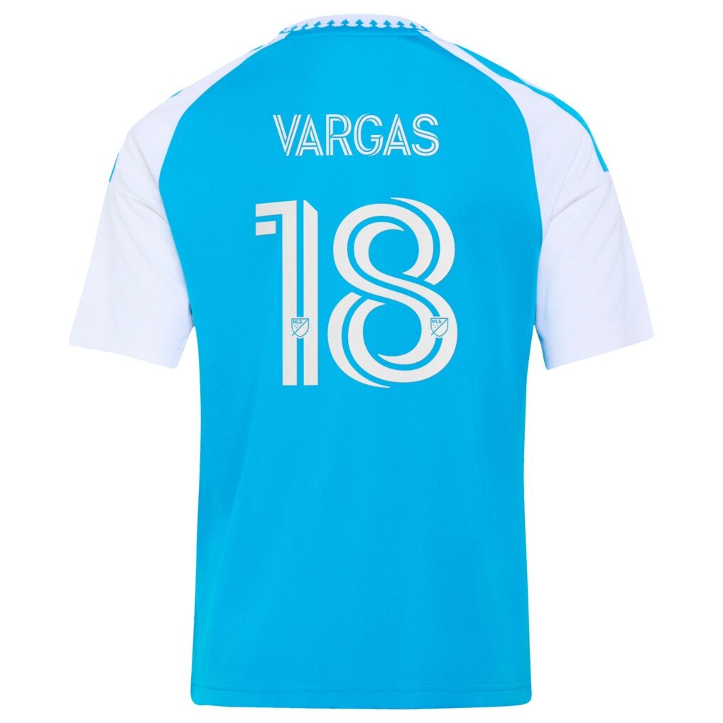 Kerwin Vargas Charlotte FC adidas Youth 2026 Carolina Kit: Crowns Up Replica Jersey