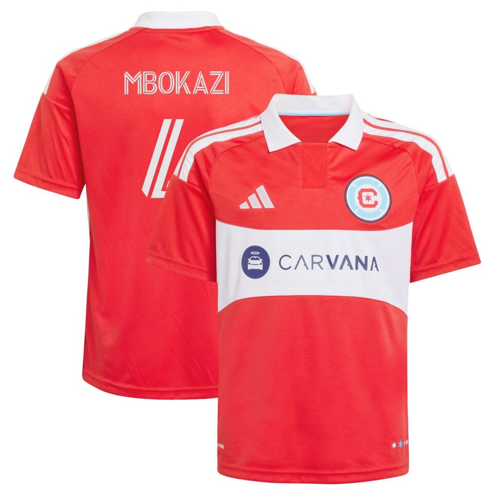 Mbekezeli Mbokazi Chicago Fire adidas Youth 2026 Forever Red Replica Jersey