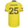 Sean Zawadzki Columbus Crew adidas 2026 The Crafted for Excellence Kit On-Field Authentic Patch Jersey - Yellow - Detail View