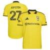 Maximilian Arfsten Columbus Crew adidas 2026 The Crafted for Excellence Kit On-Field Authentic Patch Jersey - Yellow - Front View
