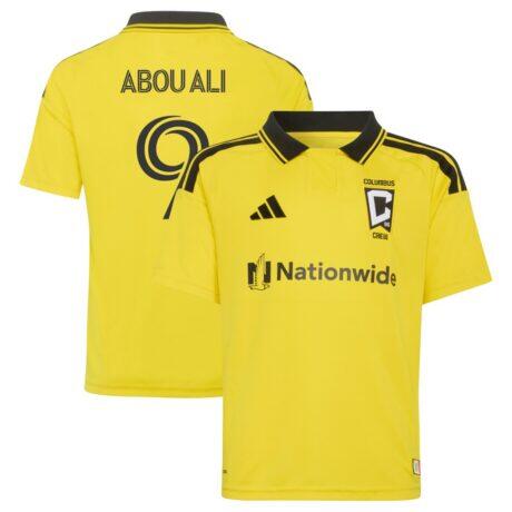 Wessam Abou Ali Columbus Crew adidas Youth 2026 The Crafted for Excellence Kit Replica Jersey - Yellow - Front View