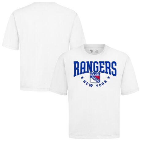 New York Rangers Levelwear Luxe Signature Knit T-Shirt - White - Front View
