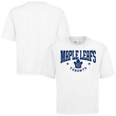 Toronto Maple Leafs Levelwear Luxe Signature Knit T-Shirt - White - Front View