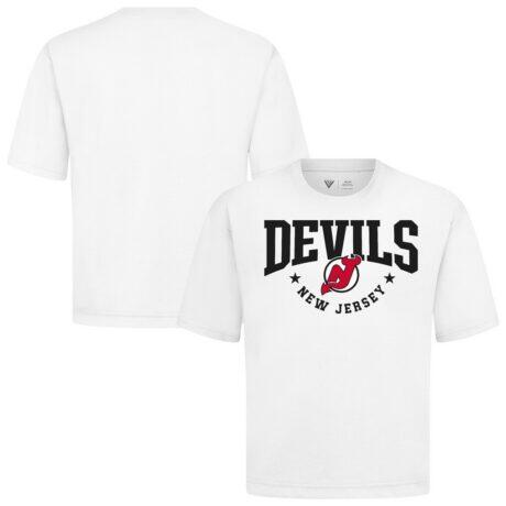 New Jersey Devils Levelwear Luxe Signature Knit T-Shirt - White - Front View