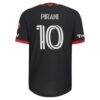 Gabriel Pirani D.C. United adidas 2026 Black-and-Red Kit On-Field Authentic Patch Jersey - Black - Detail View
