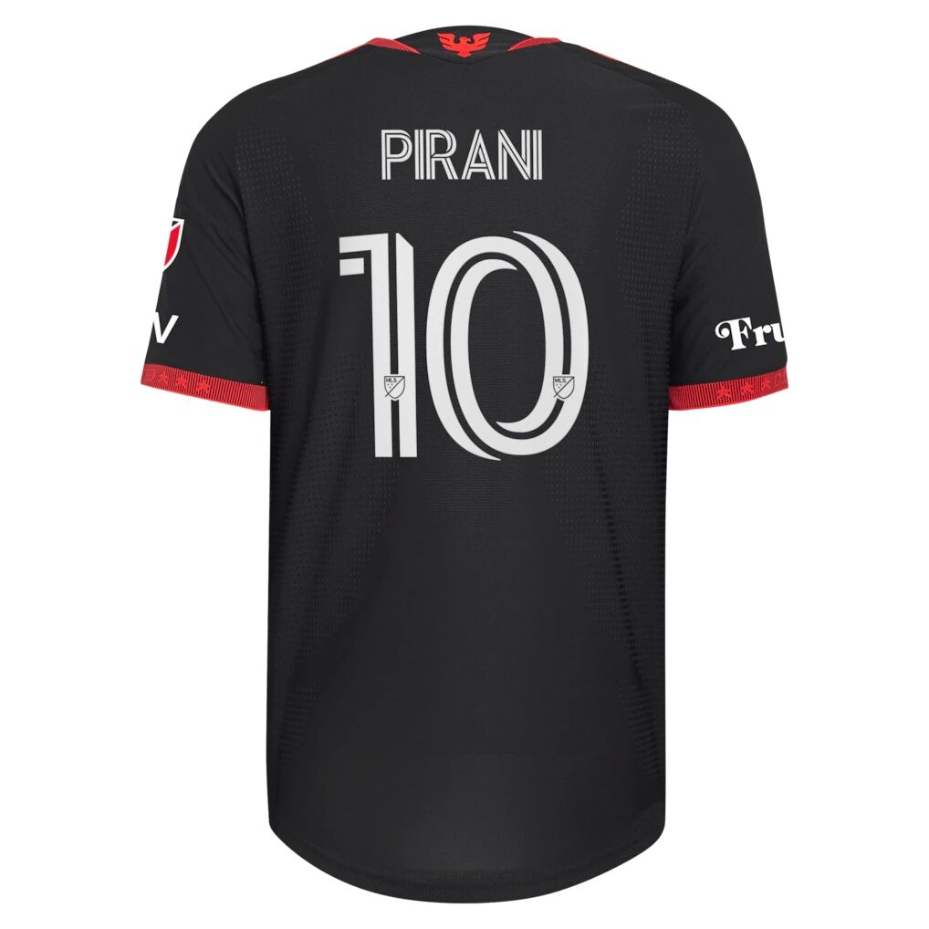 Gabriel Pirani D.C. United adidas  2026 Black-and-Red Kit On-Field Authentic Patch Jersey