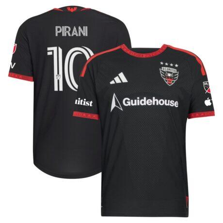 Gabriel Pirani D.C. United adidas 2026 Black-and-Red Kit On-Field Authentic Patch Jersey - Black - Front View