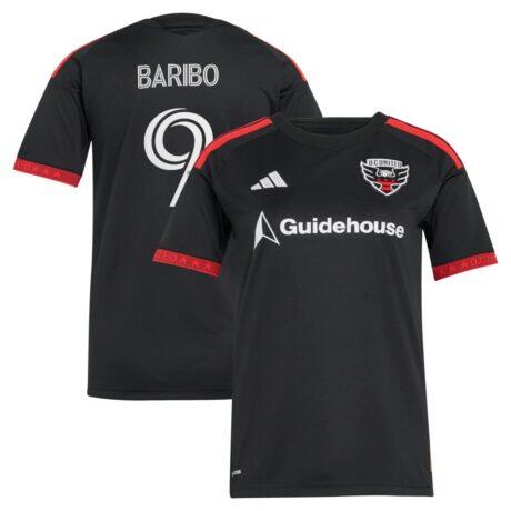 Tai Baribo D.C. United adidas Women's 2026 Black-and-Red Kit Replica Jersey - Black - Front View