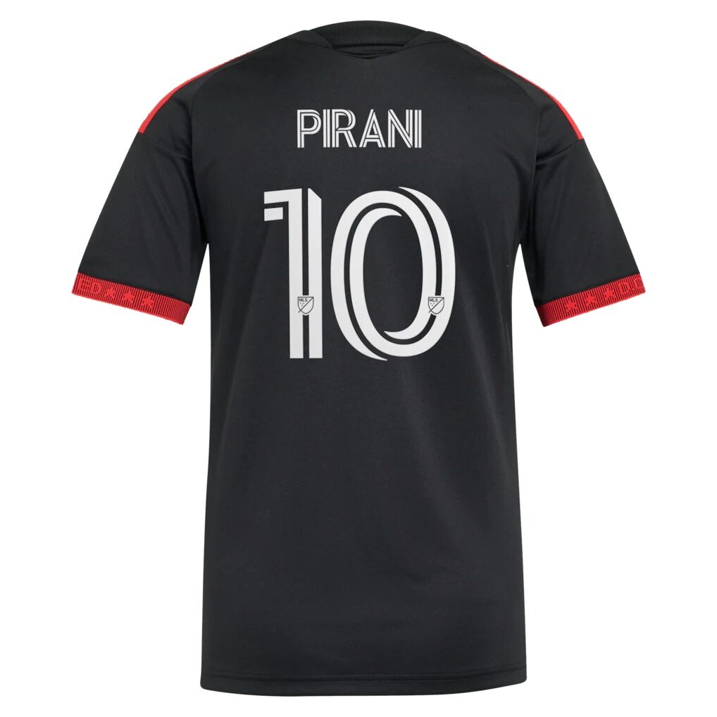 Gabriel Pirani D.C. United adidas Women's  2026 Black-and-Red Kit Replica Jersey