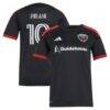 Gabriel Pirani D.C. United adidas Women's 2026 Black-and-Red Kit Replica Jersey - Black - Front View
