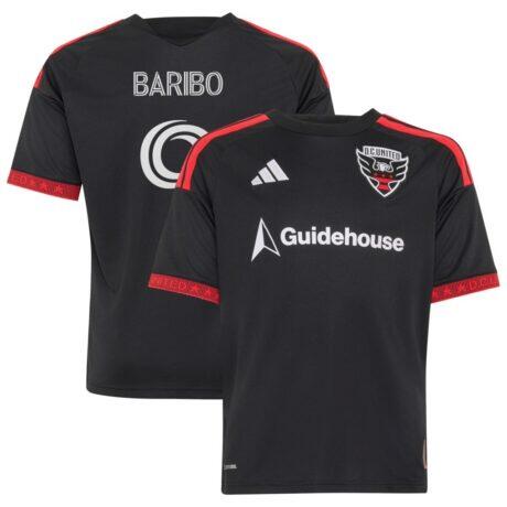 Tai Baribo D.C. United adidas Youth 2026 Black-and-Red Kit Replica Jersey - Black - Front View