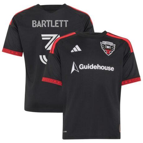 Lucas Bartlett D.C. United adidas Youth 2026 Black-and-Red Kit Replica Jersey - Black - Front View