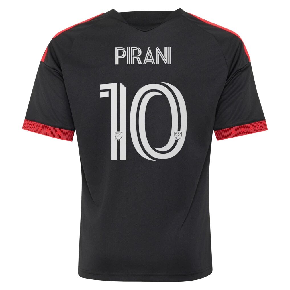 Gabriel Pirani D.C. United adidas Youth  2026 Black-and-Red Kit Replica Jersey