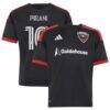 Gabriel Pirani D.C. United adidas Youth 2026 Black-and-Red Kit Replica Jersey - Black - Front View