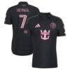 Rodrigo De Paul Inter Miami CF adidas 2026 Presagio On-Field Authentic Patch Jersey - Black - Front View