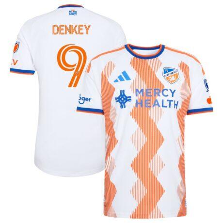 Kévin Denkey FC Cincinnati adidas 2026 The Seven Hills Kit On-Field Authentic Patch Jersey - White - Front View