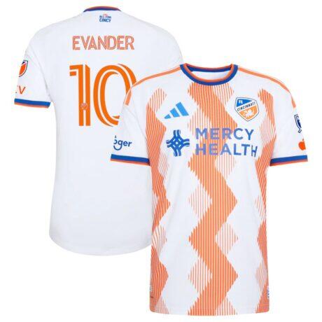 Evander da Silva Ferreira FC Cincinnati adidas 2026 The Seven Hills Kit On-Field Authentic Patch Jersey - White - Front View