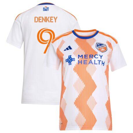Kévin Denkey FC Cincinnati adidas Women's 2026 The Seven Hills Kit Replica Jersey - White - Front View