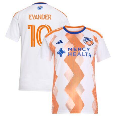 Evander da Silva Ferreira FC Cincinnati adidas Women's 2026 The Seven Hills Kit Replica Jersey - White - Front View