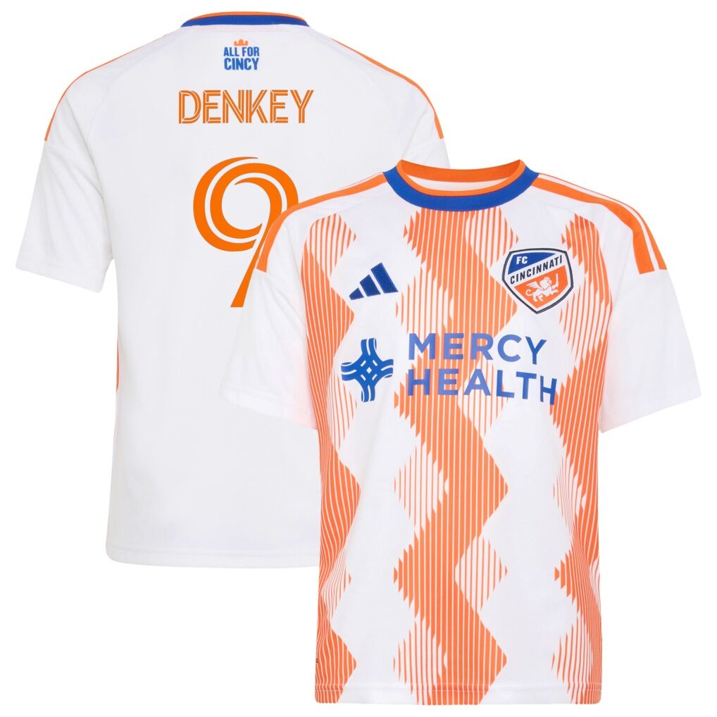 Kévin Denkey FC Cincinnati adidas Youth 2026 The Seven Hills Kit Replica Jersey