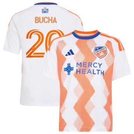 Pavel Bucha FC Cincinnati adidas Youth 2026 The Seven Hills Kit Replica Jersey - White - Front View