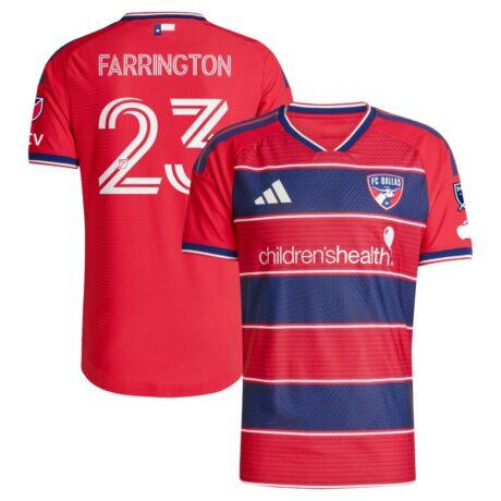 Logan Farrington FC Dallas adidas 2026 DNA Kit On-Field Authentic Patch Jersey - Red - Front View