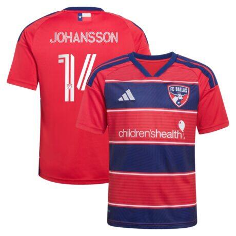 Herman Johansson FC Dallas adidas Youth 2026 DNA Kit Replica Jersey - Red - Front View