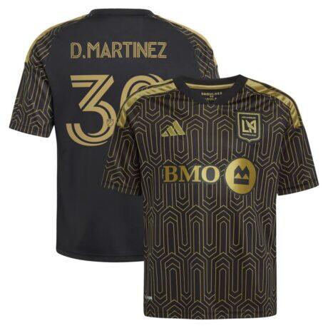 David Martínez LAFC adidas Youth 2026 Primary Kit Replica Jersey - Black - Front View