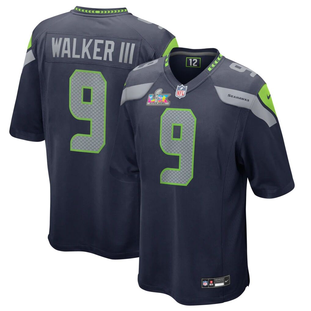 Kenneth Walker III Seattle Seahawks Nike Super Bowl LX Patch Game Jersey - College Navy
