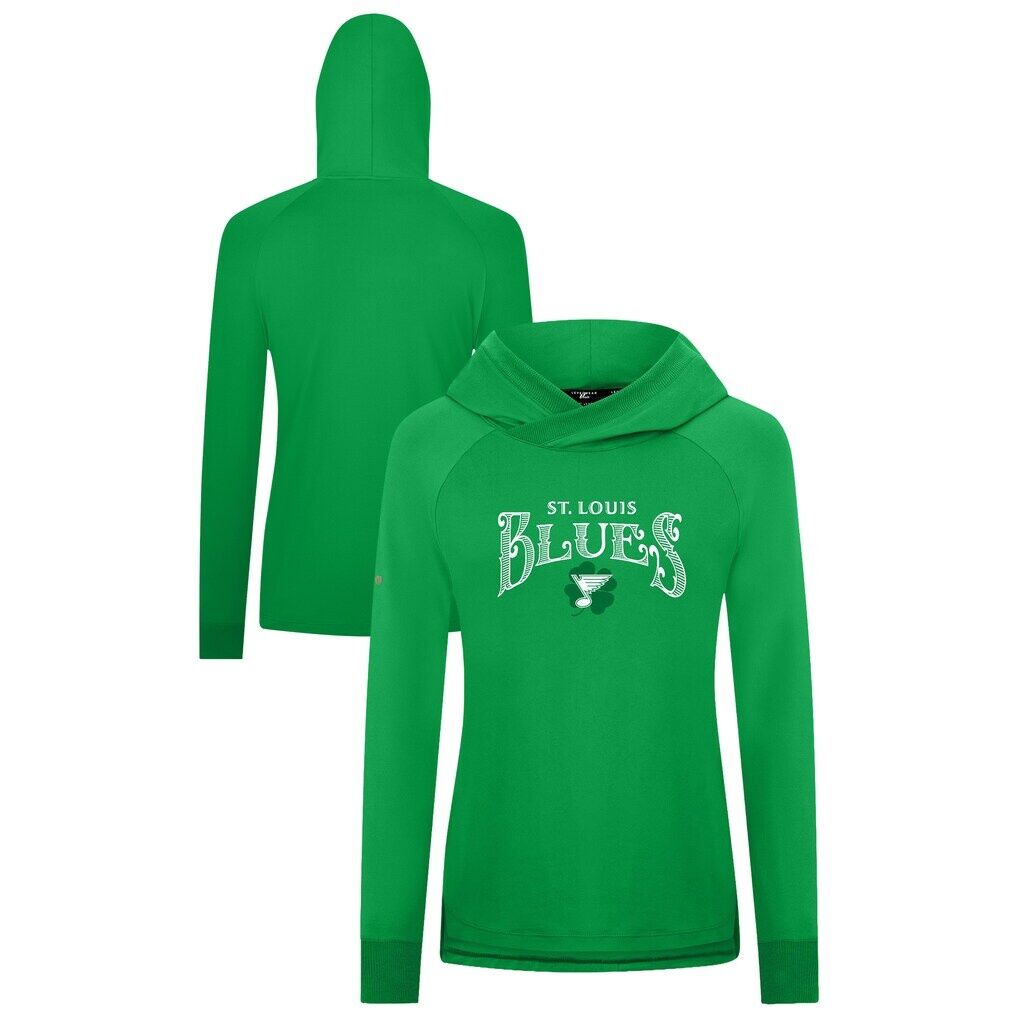 St. Louis Blues Levelwear Women's St. Patrick's Day Slender Raglan Hoodie - Kelly Green