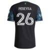 Joaquín Pereyra Minnesota United FC adidas 2026 The Decade Kit On-Field Authentic Patch Jersey - Black - Detail View