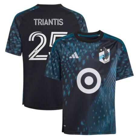 Nectarios Triantis Minnesota United FC adidas Youth 2026 The Decade Kit Replica Jersey - Black - Front View