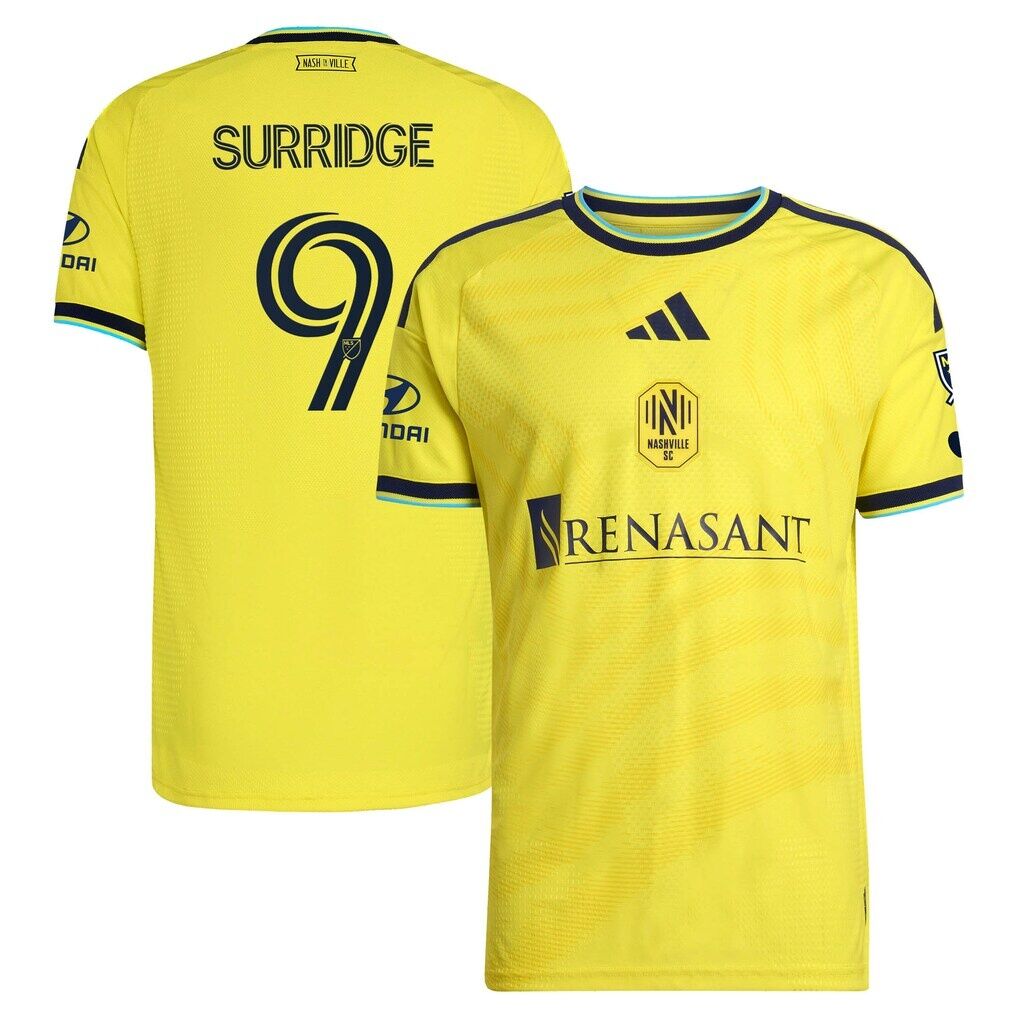 Sam Surridge Nashville SC adidas 2026 The Reverb Kit On-Field Authentic Patch Jersey