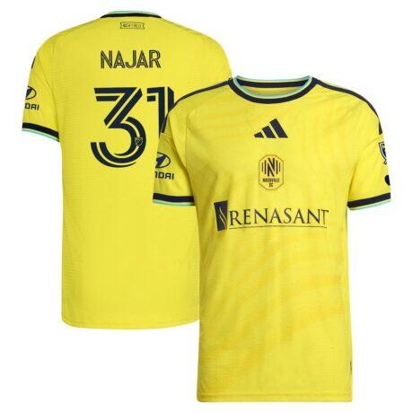 Andy Najar Nashville SC adidas 2026 The Reverb Kit On-Field Authentic Patch Jersey - Yellow - Front View