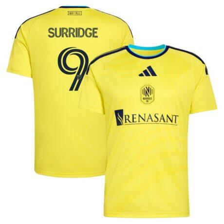 Sam Surridge Nashville SC adidas 2026 The Reverb Kit Replica Jersey - Yellow - Front View