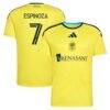 Cristian Espinoza Nashville SC adidas 2026 The Reverb Kit Replica Jersey - Yellow - Front View