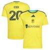 Edvard Tagseth Nashville SC adidas 2026 The Reverb Kit Replica Jersey - Yellow - Front View