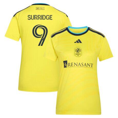 Sam Surridge Nashville SC adidas Women's 2026 The Reverb Kit Replica Jersey - Yellow - Front View